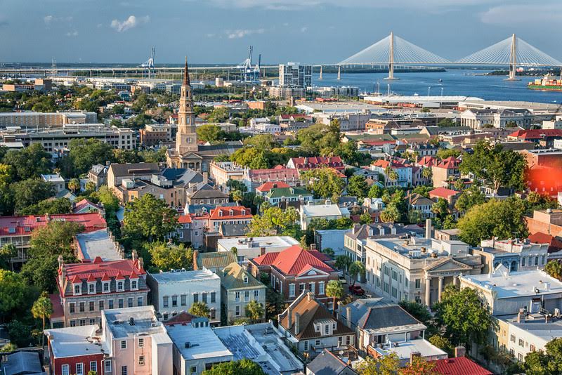 Aerial view of Charleston SC service area - local SEO coverage across the Lowcountry